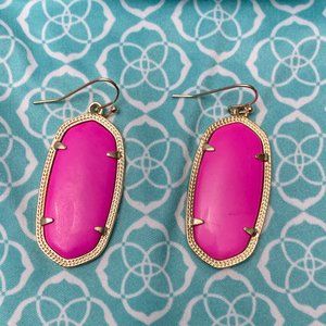 Kendra Scott Elle Gold Drop Earrings Hot Pink